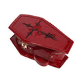 RRISETAG Goth Makeup Bag PU Leather Coffin Bag Halloween Purses Goth Purse Coffin spooky purses for women red y2k purse