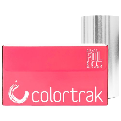 Colortrak Professional Highlighting Foil Roll, Integrated Blade on Box For Precision Length Cuts, Economical & Eliminates Waste, Silver, Roll Measures 5 inches x 1350 feet