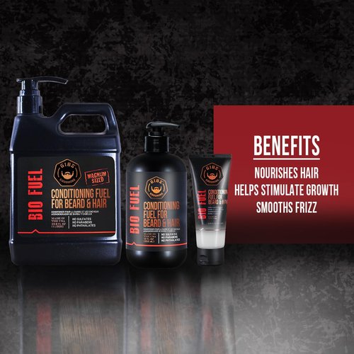GIBS Grooming Bio Fuel - Conditioning Beard & Hair Growth Formula | 3.25 oz Mango Butter & Biotin