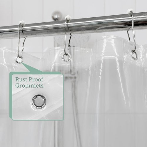 Mrs. Awesome Clear Shower Curtain Liner - 72x72 Premium Waterproof Plastic with 3 Magnets