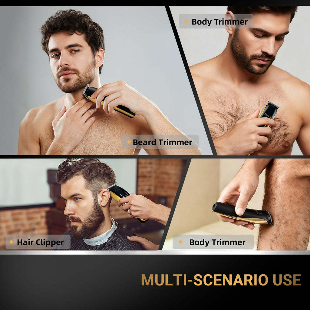 ZENLICO Beard Trimmer for Men, Rechargeable Men's Hair Trimmer & Clippers, Electric Grooming Kit for Beard, Face, Neck, Groin & Manscaping, Ideal Gift for Men