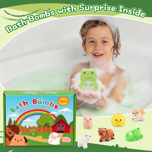 MUFEIRUO Farm Animals Bath Bombs,6Pcs Fruit Scented Bath Bombs for Kids Women,Her,Friend,Cute Animals Shapes Bath Bomb Gifts for Christmas,Birthday,Party