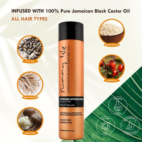 Sunny Isle Jamaican Black Castor Oil Conditioner - Extreme Hydration Formula | 10 Fl Oz, Orange