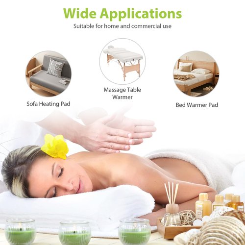 Massage Table Warmer Heating Pad Professional SPA Massage Bed Warmer with Timer, 9 Heat Setting, Overheat Protection for Massage Bed & Spa, Thickened & Soft Fleece, 30" x 71"