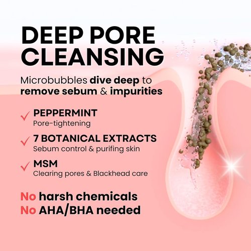 MPC Bubble Pore Cleanser - Gentle Korean Face Wash with Caviar | Deep Pore Hydration & Exfoliation - 5.07 fl oz