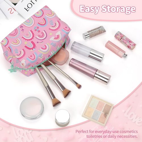 onemoky Small Makeup Bag for Girls, Cute Makeup Bag Travel Makeup Organizer Bag, Birthday Gifts for Girls 4 5 6 7 8 9 10 11 12 13 14 15 16 Years Old, Graduation Gifts for Teen Sister Daugther Friend