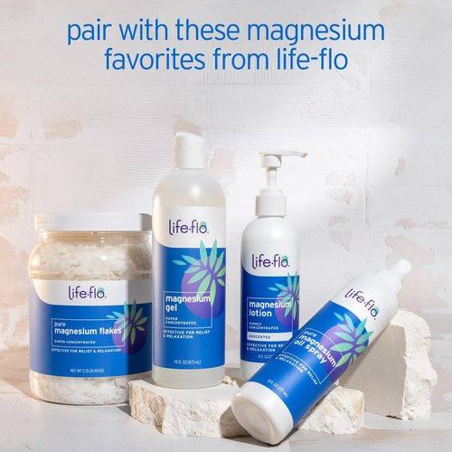 Life-flo Magnesium Lotion - Relief and Relaxation with Magnesium Chloride from The Zechstein Seabed - Soothes Muscles and Joints - Hypoallergenic, 8oz Pack of 1, Unscented