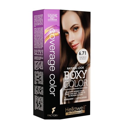 Skiennix Professional Coloring Kit - Permanent Hair Dye for Gray Coverage | 6.71 Dark Blonde Ash Brown + Reviving Shampoo & Conditioner