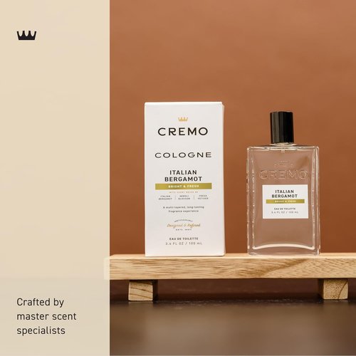 Cremo Cologne For Men - Italian Bergamot & Neroli Blossom Fragrance Spray, 3.4 Fl Oz | Multi-Layered Signature Scent
