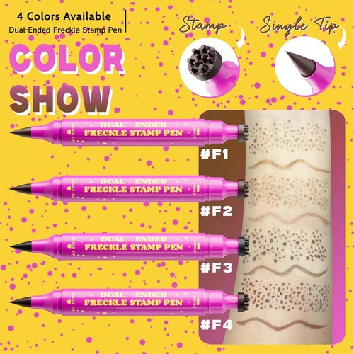 Skiennix Dual-Ended Freckle Pen & Stamp - Waterproof, Smudge-Proof Makeup Tool for Natural Sunkissed Look