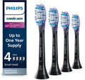 Philips Sonicare G3 Electric Toothbrush Heads - Genuine Replacement, Black, 4-Pack for One Year Supply, HX9054/95