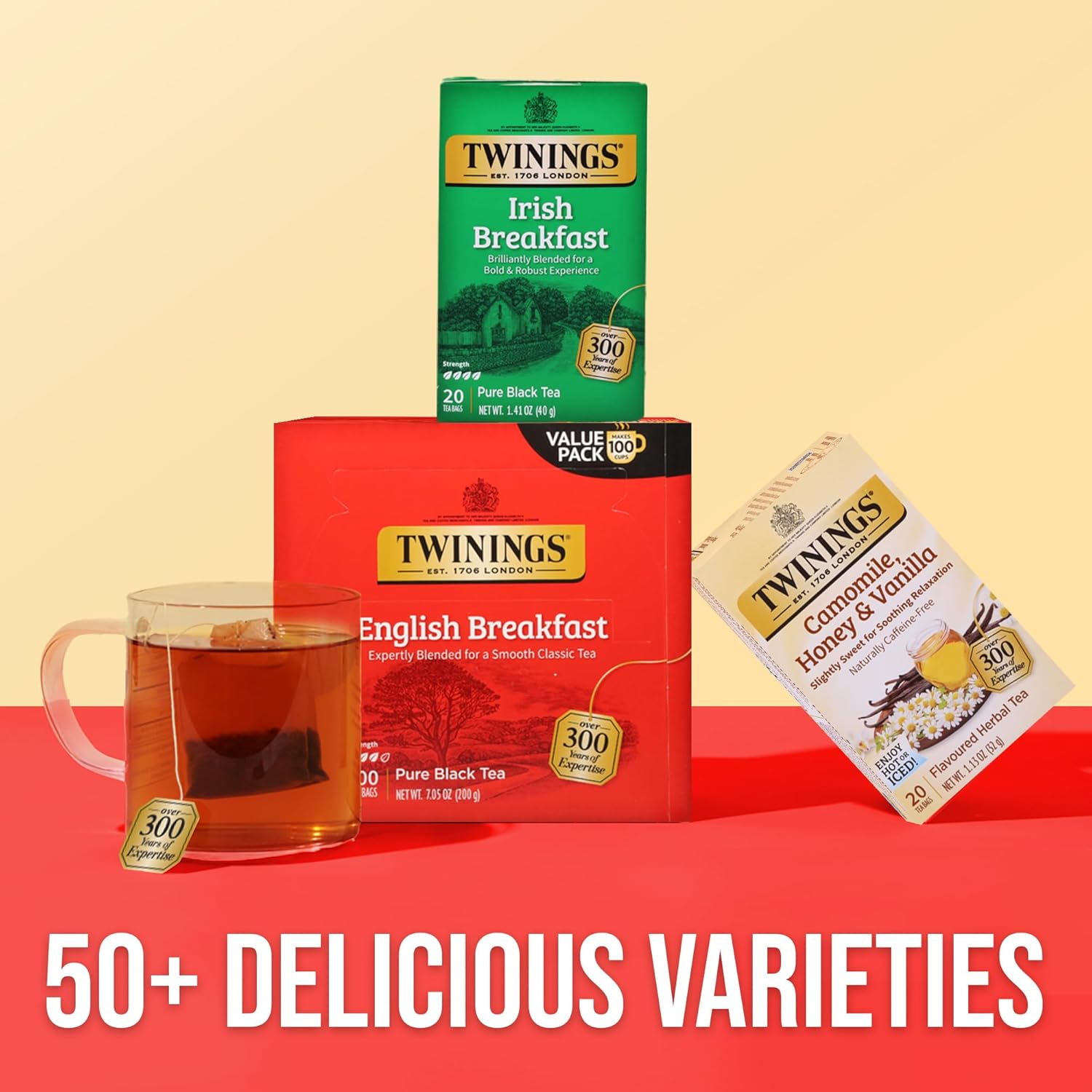 Twinings English Breakfast Black Tea - Smooth & Robust Flavor | 100 Individually Wrapped Teabags