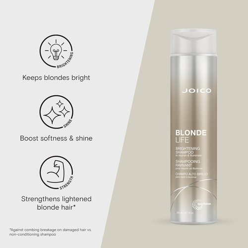 Joico Blonde Life Brightening Shampoo - Sulfate Free Formula for Softness & Smoothness | With Monoi & Tamanu Oil