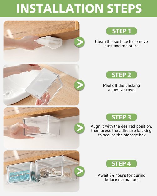 BALUCA Small Clear Stackable Storage Drawers – 33° Angled Acrylic Makeup Organizer for Vanity, Undersink & Kitchen Cabinets | Multi-Purpose Plastic Storage Bins & Drawer Organizer Bins (Small)
