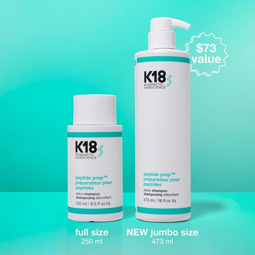 K18 PEPTIDE PREP™ Detox Clarifying Shampoo - Color-Safe, pH-Optimized Cleanse for Product Buildup & Dirt