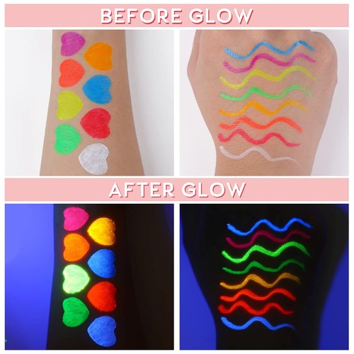 BOBISUKA UV Neon Liquid Eyeliner Set - 8 Matte Waterproof Pigmented Colors for Eye Makeup Gift