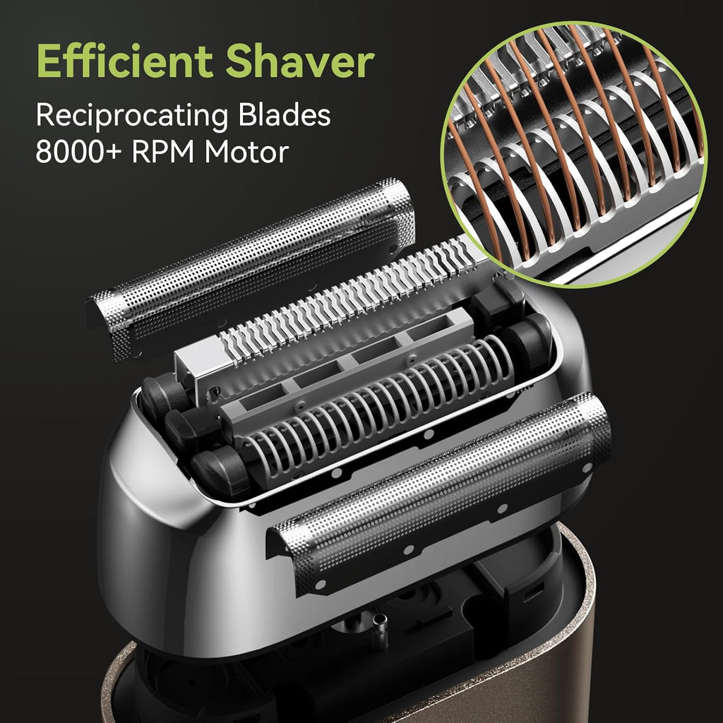 VNU Alloy Body Foil Shaver - Mini Travel Electric Razor for Men | IPX7 Waterproof, 60-Day Standby, Desert Titanium