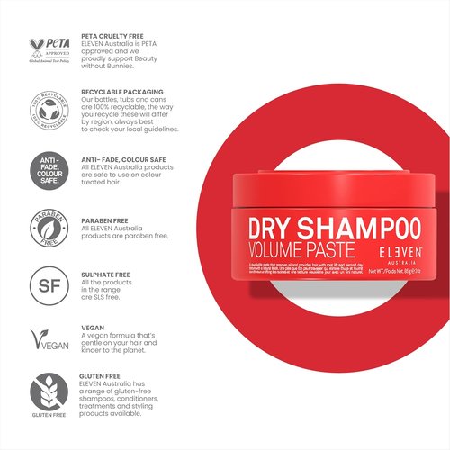 ELEVEN AUSTRALIA Dry Shampoo Volume Paste - Adds Texture & Freshness, Lightweight Formula for Men & Women