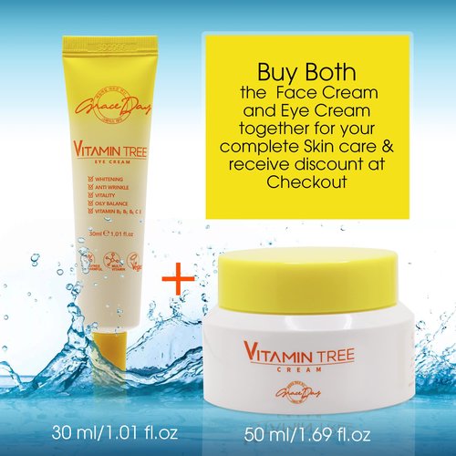 100% Certified Vegan Vitamin Tree Cream. Contains Vitamin C, Provitamin B5, vitamin E & B3. Effective Against Acne & Dark Spots and Sun Damage. Anti-Aging, Anti-Wrinkle Day and Night Cream with Natural Ingredients. 1,69 oz – Made in Korea (Face Cream)