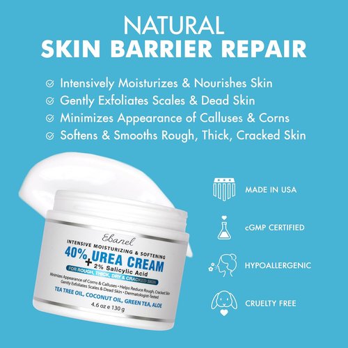Ebanel Urea Cream 40% with Salicylic Acid - Intensive Foot Cream for Dry, Cracked Skin | 2-Pack