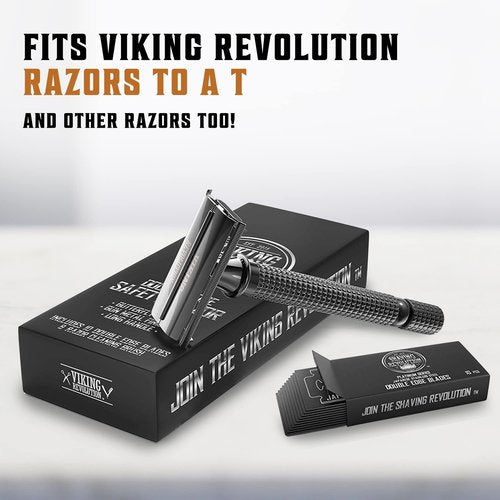 SHAVING REVOLUTION Double Edge Razor Blades - Men's Safety for Shaving Platinum Japanese Stainless Steel a Smooth, Precise and Clean Shave - 50 Count