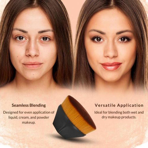 Foundation Brush for Makeup – Professional Kabuki, Bronzer, Body, Contour, and Blush Brush – Soft Make Up for Face and Body Blending – Vegan Bristles for Smooth, Even Application