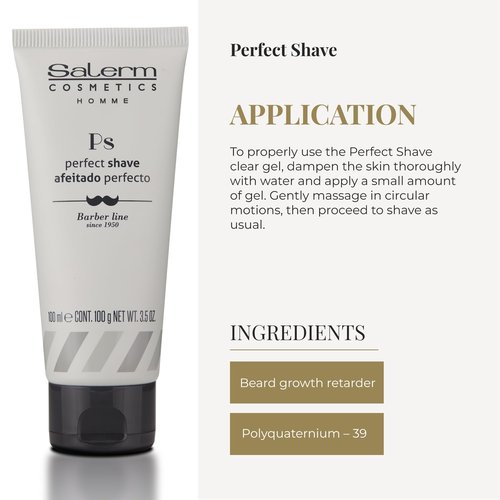 SALERM - Men's Shaving Gel - Perfect Shave Homme Barber Line - Transparent Gel for a Perfect Shave - Calms and Hydrates the Skin - Helps Reduce and Delay Hair Growth