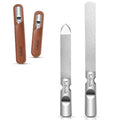 Lobodt Stainless Steel Nail File with Anti-Slip Handle and Leather Case, Double Sided and Files Nails Easily for Men and Woman,Great for Home Salon or Travel Use (2 PCS Metal)