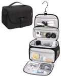 Relavel Toiletry Bag for Men, Hanging Toiletries Bag for Women Water Resistant Dopp Kit Shaving Bag, Travel Essentials Large Capacity Organizer Case for Toiletries Accessories, Black