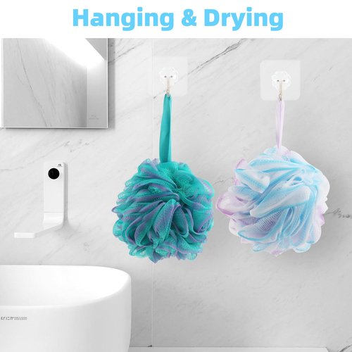 Chuya Bath Loofahs Sponges 80g XL Size,4 Pack Shower Sponge Exfoliating Cleaning Bath Loofa Body Scrubber Balls for Family Washing