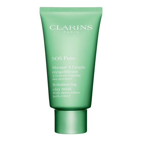 Clarins SOS Pure Rebalancing Clay Mask - Purifies & Tightens Pores | Matte Finish for Oily to Combination Skin | 10-Minute Treatment