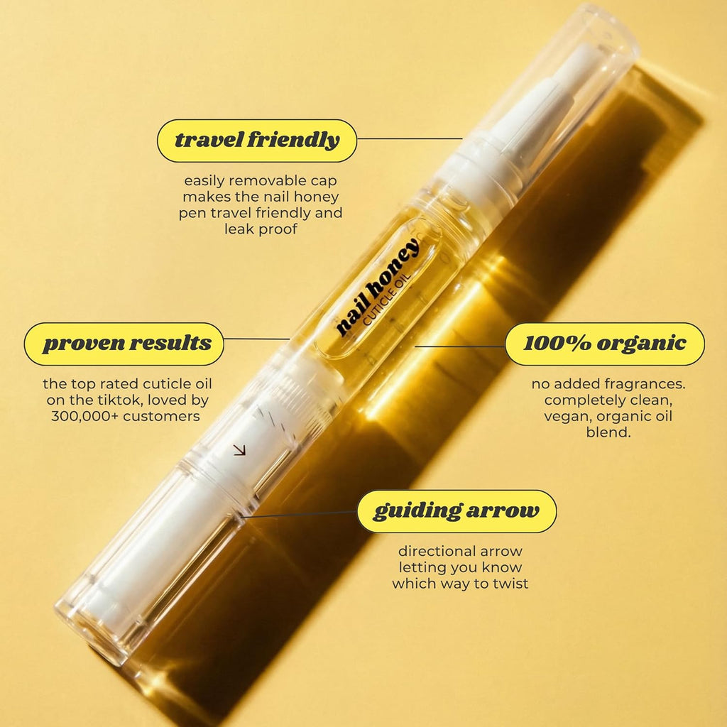 Twinkled T Nail Honey - Organic Nail Strengthening Treatment for Growth & Moisture | Yellow
