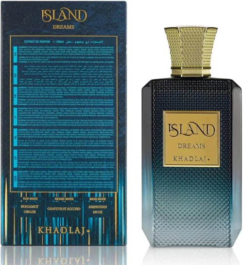 Khadlaj Island Dreams Extrait De Parfum - Long-Lasting Fruity Floral Woody Scent for Unisex | 3.4 Ounce