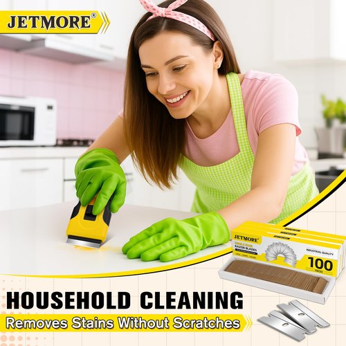 JETMORE 400 Pack Single Edge Razor Blades, Straight Razor Fit Most Standard Razor Blade Scraper, Single Blade razor Individually Wrapped, Razor Refills, Utility Blades for Glass, Tile, Metal, Window