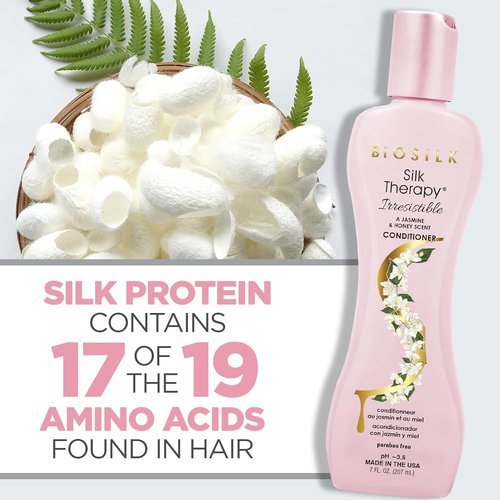 BioSilk Silk Therapy Conditioner - Moisturizing Jasmine & Honey Scent, Sulfate-Free, 7 Oz