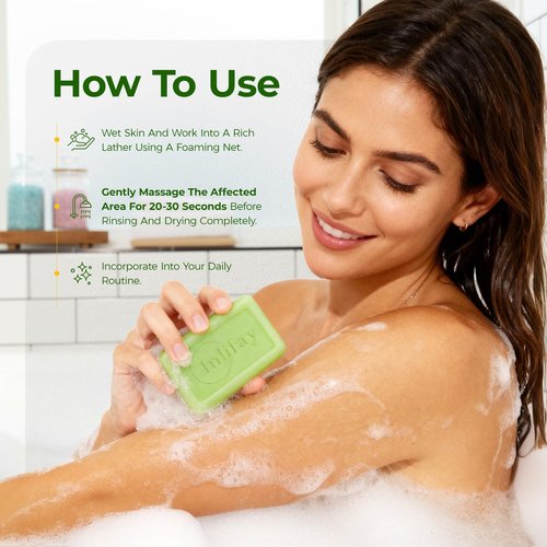 Inlifay Antifungal Soap Bar for Men: Anti Fungal Skin Soap for Athlete's Foot, Jock Itch, Ringworm - Tea Tree Fungus Soap for Active People Daily Body Cleansing