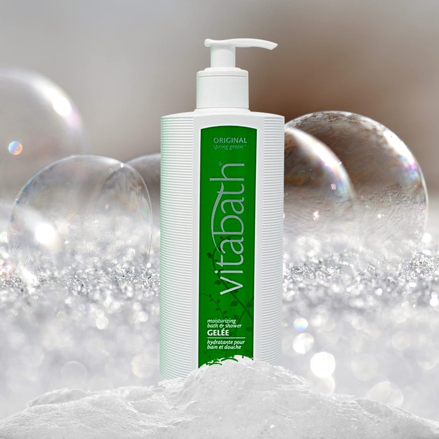 Vitabath Original Spring Green Bath & Shower Gel - Hydrating Botanical Skin Rejuvenation, 21 oz