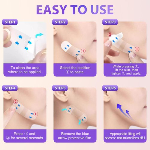 KODASNY 120PCS Face Lift Tape Invisible Face Tape Instant Lifting Neck Lift Tape Invisible for Wrinkles Overnight Sagging Skin Double Chin