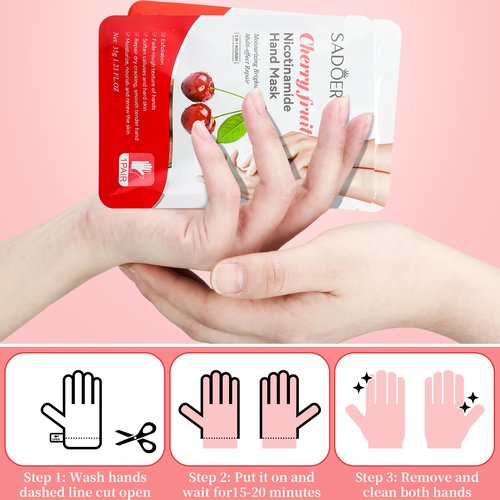 Swiffen 24 Pcs Fruits Beauty Hand Mask Bulk Hydrating Hand Moisturizing Gloves Treatment Mask for Spa Kit Sleeping Skincare Gift Beauty Kits for Women