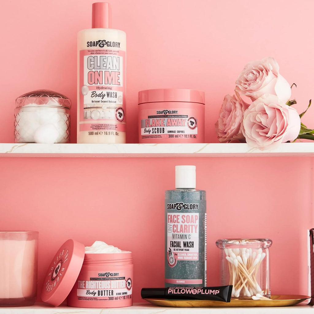 Soap & Glory Vitamin C Brightening Facial Cleanser - 3-in-1 Foaming Face Wash & Makeup Remover - Deep Cleansing & Hydrating for Radiant Skin (11.8 fl oz)