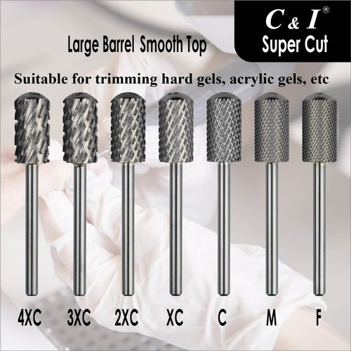 Upgrade Edition Large Barrel Smooth Top, Super Cut, Nail Drill for Electric Manicure Drill Machine, Nail Gel Remove (4 Extra Coarse - 4XC)