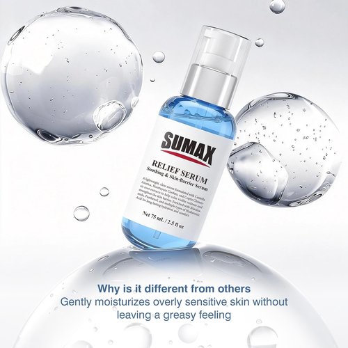 SUMAX Relief Serum - Face Serum with Centella + Hyaluronic Acid, for Sensitive & Blemish-Prone Skin, Soothes the Look of Redness, Supports Skin Barrier, Lightweight Non-Sticky, 2.5 fl oz (75 mL)