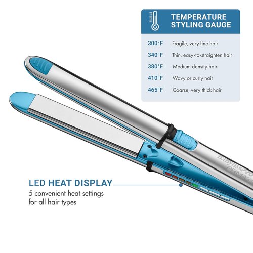 BaBylissPRO Nano Titanium Hair Straightener - Professional Ionic Flat Iron & Curling Tool for Stylists