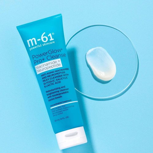M-61 PowerGlow Pro+ Cleanse - Deep Cleansing Exfoliating Face Wash with AHAs & BHAs | 4 Fl. Oz