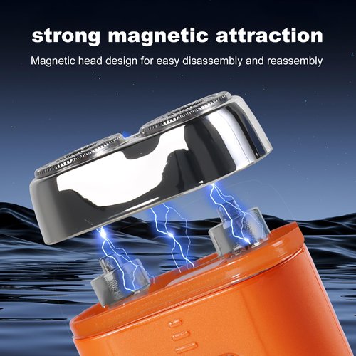 Mini Electric Shaver - USB C Fast Charge Portable Small Shavers for Men | Women - Dual Head Pocket Shaver Washable Travel Electric Razor Powerful Wet & Dry Mini Razor - Easy One Button Use (Orange)