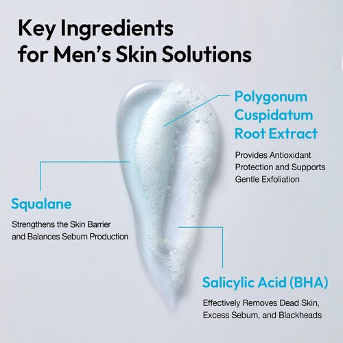 LAB BY He is_ Dual Pore Cleanser, 2-in-1 Oil to Foam Face Wash with Salicylic Acid – Blackhead Remover & Pore Minimizer – Korean Skincare for Sebum Control, 200ml (6.76 fl.oz)