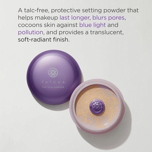 Tatcha The Silk Powder - Protective Setting Powder for Long-Lasting Makeup | Translucent, Soft-Radiant Finish, 20g | 0.7 oz