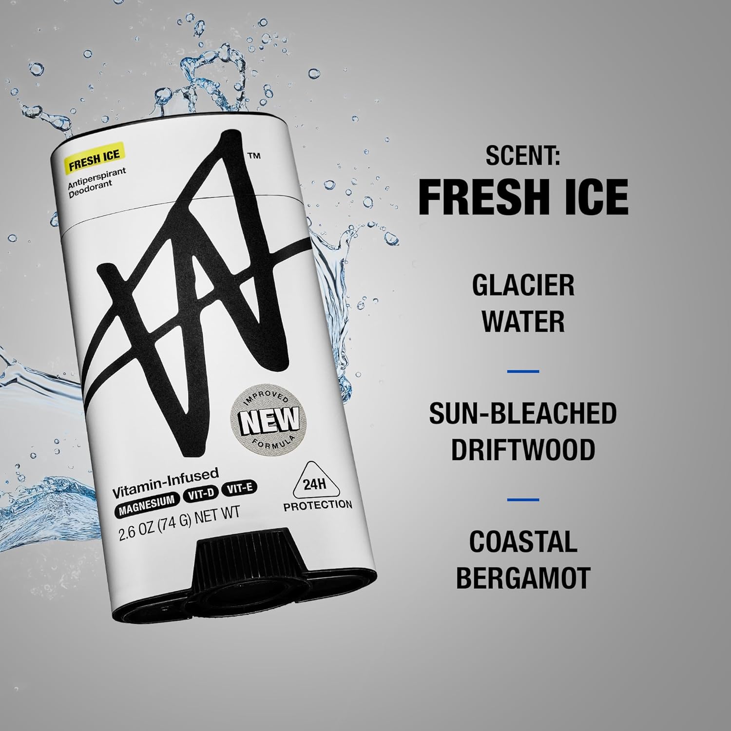 W By Jake Paul Antiperspirant Deodorant - 24-Hour Sweat Protection & Odor Blocking, Fresh Ice Scent, 2.6 oz (Pack of 2)