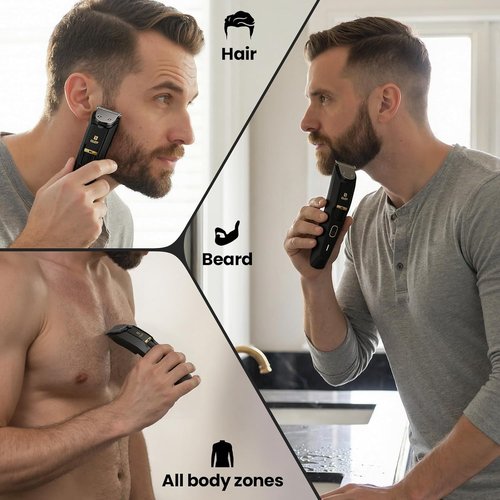 Skiennix Men's Beard Trimmer - All-in-One Precision Dial Groomer - Cordless Waterproof Clipper with 20 Adjustable Lengths