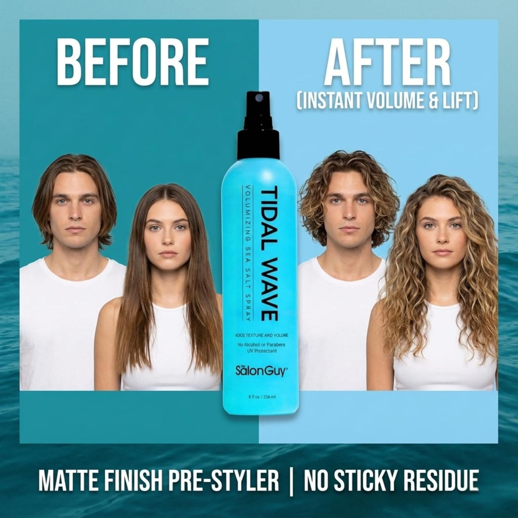 THESALONGUY Tidal Wave Sea Salt Hair Spray - Professional Volume & Texture for Beach Waves | Alcohol-Free, 8 oz